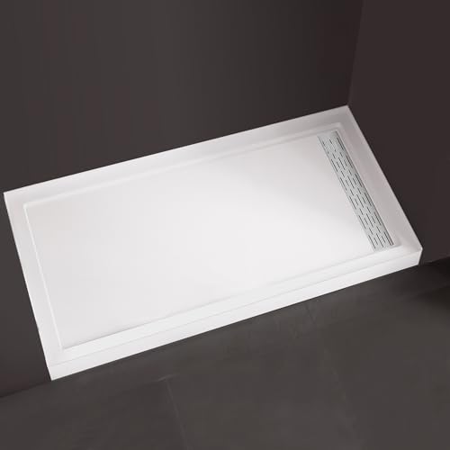 MORVANO Shower Base 60" x 32" Right Drain, Shower Pan