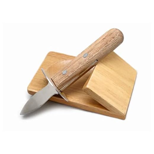 NERTHUS FIH 264 - Cuchillo para Ostras de Acero Inoxidable con base de madera