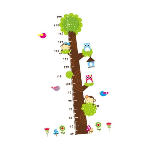 Ciieeo 1 Pc PVC Height Measuring Sticker for Boys and Girls Adorable Owl Tree Growth Chart