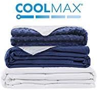 Degrees of Comfort 10lbs Weighted Blanket with Cover for Teens & Adults, 1 x Cozyheat Minky Plush Cover Included | Micro Glass Beads Technology | 41x60 10 lbs Navy