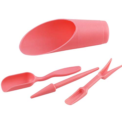 4pcs/Set Succulent Tools Mini Garden Hand Tools Set Miniature Planting Gardening Tools Indoor Garden Plant Care Tools(Pink)