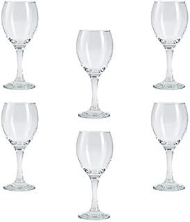 Wine Glasses Set. Clear White Wine Glass. Stemmed Wine Goblet. (Pack of 6) (245 cc)