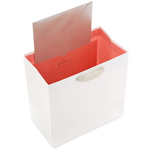 Hallmark Signature Studio 7" Medium Gift Bag With Tissue Paper (Embossed Hearts, White, Pink, Gold) For Birthdays, Valentine's Day, Baby Showers, Bridal Showers #TOP3