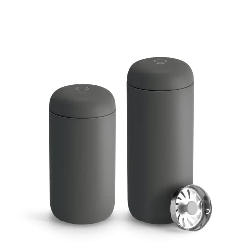 Fellow 12 Oz Carter Move Travel Mug - Vacuum-Insulated Stainless Steel Travel Coffee Mug - Coffee Tumbler With Ceramic Interior And Splash Guard - Slate Grey #TOP5
