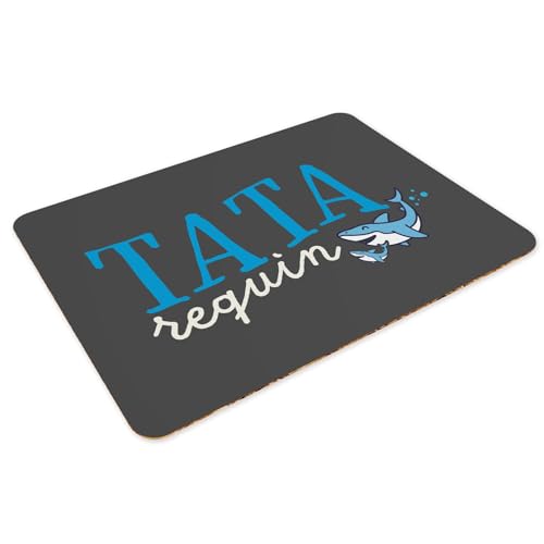 Sets de table souples en liège Tata Requin noir 4 pièces grand format