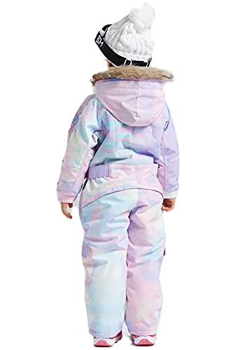 Image of Kids Girls Boys Waterproof Colorful One Piece Snowsuits Coveralls Ski Suits Jackets Winter Jumpsuits