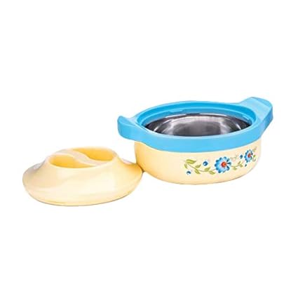 Kusu Plastic & Steel Casserole with Lid (Yellow & Blue)