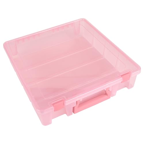 ArtBin 6955RK Super Satchel 1-Compartment Box Art & Craft Organizer 1-Pack Translucent Blush