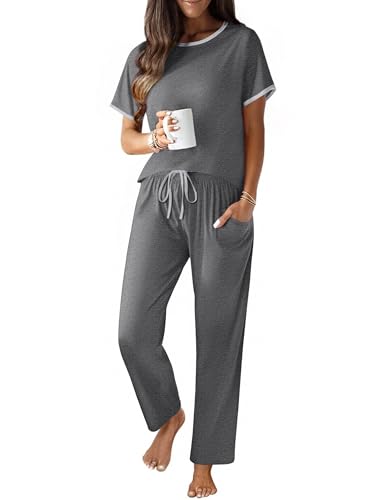 Ekouaer 100% Cotton Pajama for Women Short Sleeve...