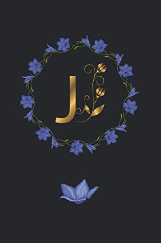 J: Monogram initial letter J cute flower notebook, blank lined journal gift for girls and women, Personalized diary for writing, 6 x 9 inch 120 pages.
