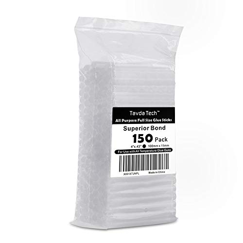 Full Size Hot Glue Gun Sticks 4 in.Length 0.43 in. Diameter 150 Pack Clear Hot Glue Sticks Compatible with Full Size Industrial Glue Guns Hot Glue Adhesive Work for DIY Home Office Repairing