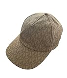 Michael Kors MK Signature Hat Logo Print Stretch Cotton Baseball Cap, Light Brown, One Size