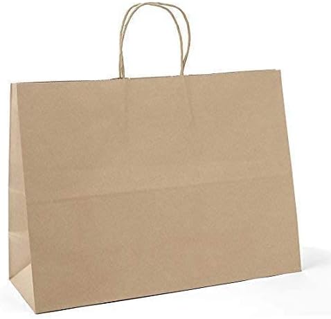 Switory Large Gift Bags, 50Pcs Brown Paper Bags 16x6x12 Inch Party Bag with Handles for Party Favor, Christian Day,Thanksgiving Day,Christmas Day