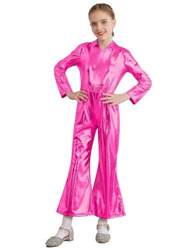 Disfraz completo para niñas metalizado Hot Pink 12 años