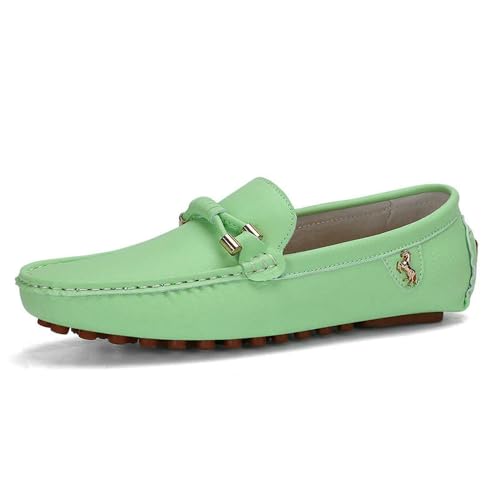 Mocasines clásicos de cuero para hombre SLJYM informales y planos en color blanco