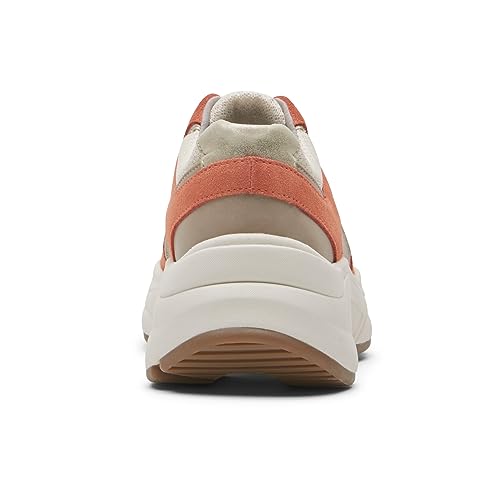 Rockport Women's Prowalker W Laceup Sneaker, Tan/Orange, 8 #TOP4