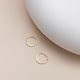 CARISSIMA Women's 9 ct Yellow Gold Diamond Cut Stripe 12.5 mm Endless Hoop Earrings - Image 2