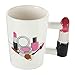 Lipstick Handle Mug, Novelty Coffee Mug, Ceramic Coffee Mug - by Home-X