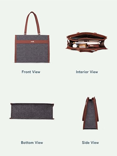 Image of ZOUK Boardroom Office Bag for Women | Big Size Business Tote | Laptop Up to 14 Inch | Water-Resistant | Stylish Handbag for Work & Travel |
