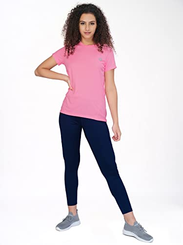 Image of TECHNOSPORT Womens Polyester Regular Fit Crewneck Half Sleeve Shirt Sleeve|WTW105