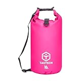 TaoTech 筒型 防水バッグ ドライバッグ 防水 ドラム型 スポーツバッグ アウトドア 海 プール 川遊び 釣り スノーボード 男女兼用 (ピンク, 10L)