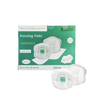 LVBB Stay Dry Disposable Nursing Pads,Comfortable Disposable Breast Pads, Soft Disposable Breast Pads for Leaking Milk, Absorbent Disposable Nipple Pads for Moms, White,150 Count