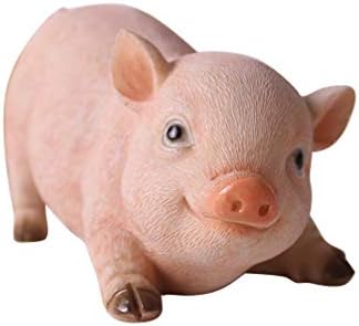 jojofuny Animal Garden Farm Statue, Cute Pig Figurines, Piggy Sculpture Resin Lawn Ornaments for Patio Yard Home Decorations