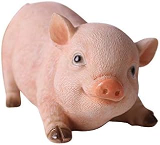 jojofuny Animal Garden Farm Statue, Cute Pig Figurines, Piggy Sculpture Resin Lawn Ornaments for Patio Yard Home Decorations