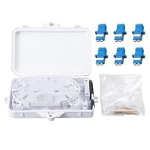6 Core Fiber Optical Terminal Box Fiber Optic Distribution Enclosure with 6pcs LC Duplex Singlemode Coupler, FTTH Fiber Optic Accessories 9.64 x 8.66 x 2.56inch