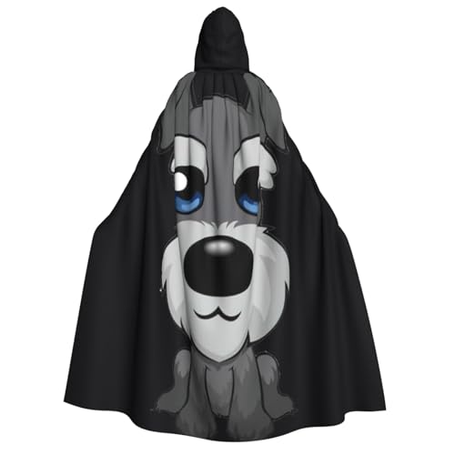 Cape à capuche imprimé schnauzer unisexe costume de sorcière corbeau pour carnaval