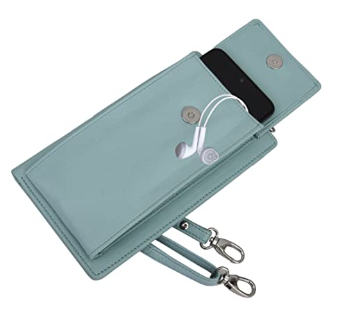 Image of URBAN FOREST Ruby Pastel Blue Leather Wallet for Women