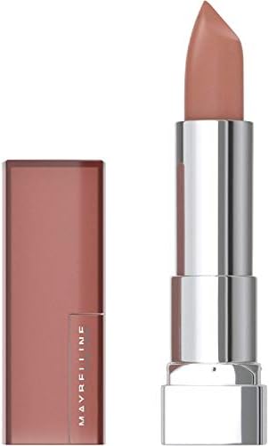 Maybelline Color Sensational Lipstick, Lip Makeup, Matte Finish, Hydrating Lipstick, Nude, Pink, Red, Plum Lip Color, Nude Embrace, 0.15 oz; (Packaging May Vary)