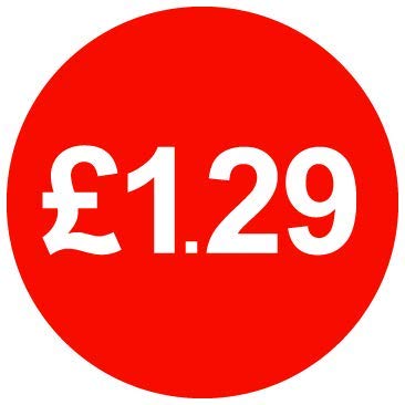 £ Red Price Stickers - 30mm - £1.29, 5000 — image 1