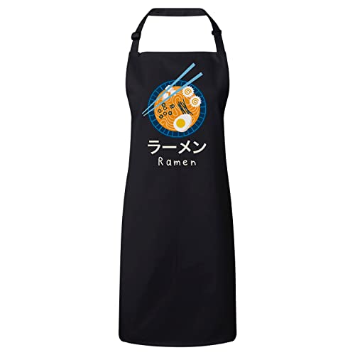 Tablier cuisine noir ramen manga anime culture asie pour adulte réglable