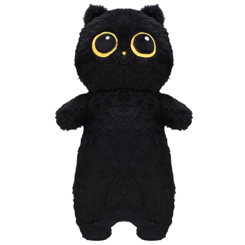 Kaisibum Schwarze Kuscheltier Katze 45CM Kawaii Plüschtier Katze Weich Tier Plüschtier für Kinder MäDchen Junge
