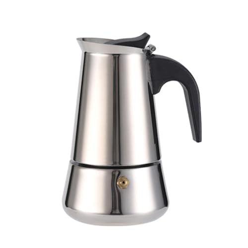 Crevyteg Cafetières Italiennes Induction, Cafetière Moka Pot en INOX pour Plaque à Induction, 6 Tasses/300ML pour Camping