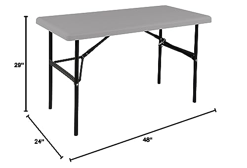 Iceberg 24" X 48" Folding Table, Charcoal, Indestructable Too 1200 Series (Made In Usa) #TOP4