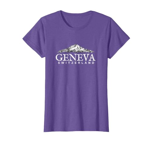 Geneva Switzerland T-Shirt, Swiss Alps Mountain Shirt T-Shirt, Women, Purple Heather, XX-Large