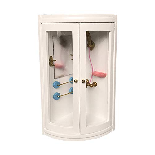 ZZM Miniatura del baño de la casa de muñecas, Casa Simulación Muebles de la Sala de Ducha Esquina del cubículo de la Ducha 1:12 Casa Los niños Educativos Juegos de imaginación Juguetes de Regalo