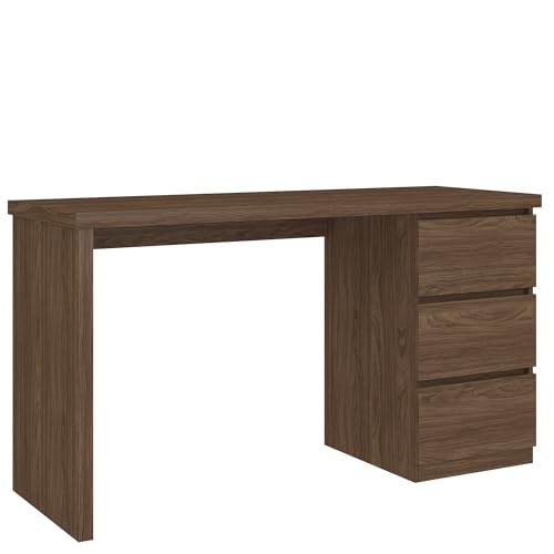 furtble White Desk with Drawers, 53'' W Home Office Computer Desk Gaming Table, Modern Vanity Desk with Storage, Wood Writing Workstation for Bedroom, Living Room, Classic Oak