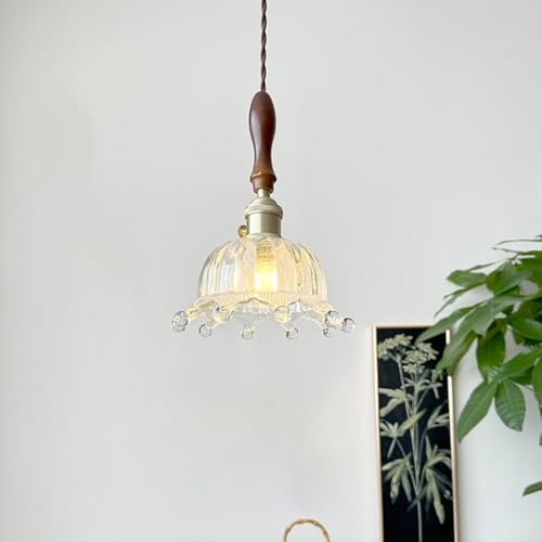 Lámpara de techo colgante de cristal ajustable vintage creativa E27 para el dormitorio 6