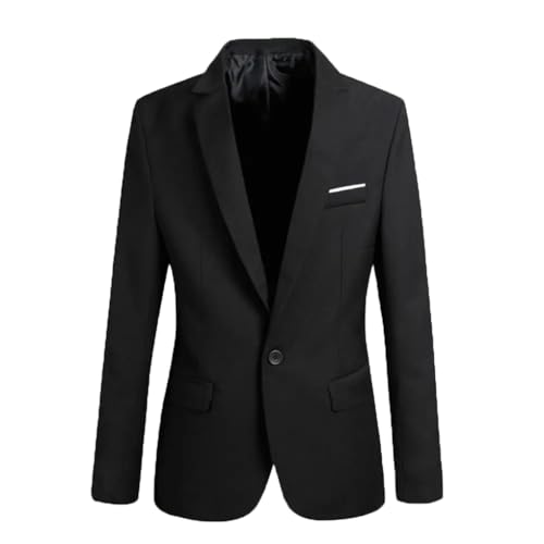 Men's Solid Formal Jacket Casual Business Slim Blazer Top Autumn and Winter Wedding Party Coat