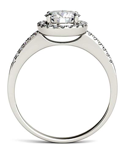 Charles & Colvard Created Moissanite 6.5mm Round Cut Engagement Ring for Women | 1.3 cttw DEW | Lab Grown | Solid 14K White Gold3
