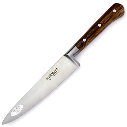Laguiole en Aubrac french kitchen knife - 15 cm blade - pistachio wood handle - forged quality from France