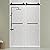 DELAVIN 44"-48"W x 75"H Frameless Shower Door, Double Sliding Shower Door, 5/16"(8mm) Clear Tempered Glass, Noiseless Shatterproof Shower Doors with Square Rail, Stainless Steel, Aluminum, Matte Black