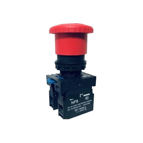Pulsador seta eléctrico NP8-02ZS/1 rojo para solucionar fallos de contacto en paneles industriales