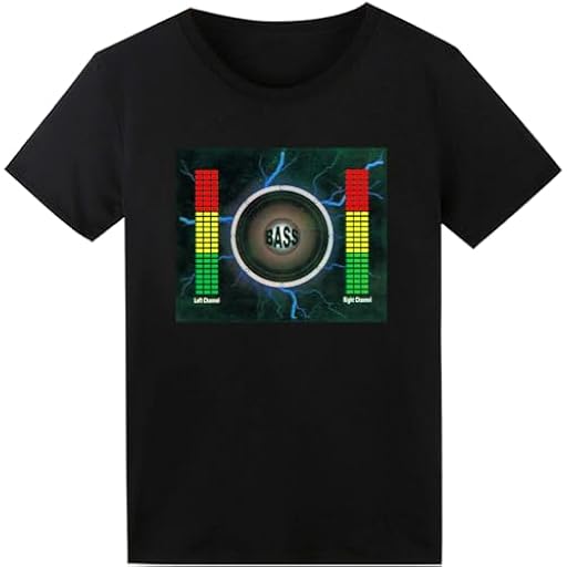 Camiseta LED para fiesta, hiphop, cosplay, concierto, regalo de cumpleaños, Navidad, disfraz de Navidad, camiseta de ecualizador activado por sonido, camiseta de DJ, M | Ya disponible en tu tienda friki favorita! En mundofriki.es!