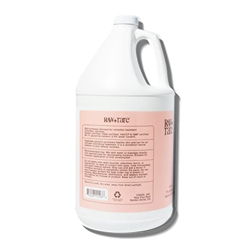 Vegetable Glycerin/Glycerine Bulk Gallon (128 Fl Oz.) Natural Usp Food Grade/Cosmetic Grade, For Skin, Hair, Crafts, Soap Base Oil - Kosher, Halal And Pharmaceutical By Raw Plus Rare, Packaging Varies #TOP3