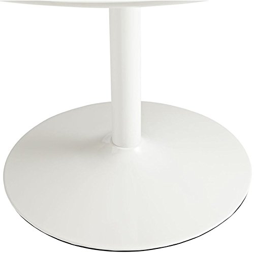 Modway Rostrum Modern 44" Round Top Pedestal Kitchen And Dining Room Table In White #TOP3