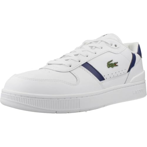 Non aspettare più per ordinare queste sneaker della marca Lacoste. Colori: Bianco/BluScarpe basse Tomaia in pelle. Chiusura con lacci. Logo coccodrillo ricamato. Suola esterna sintetica